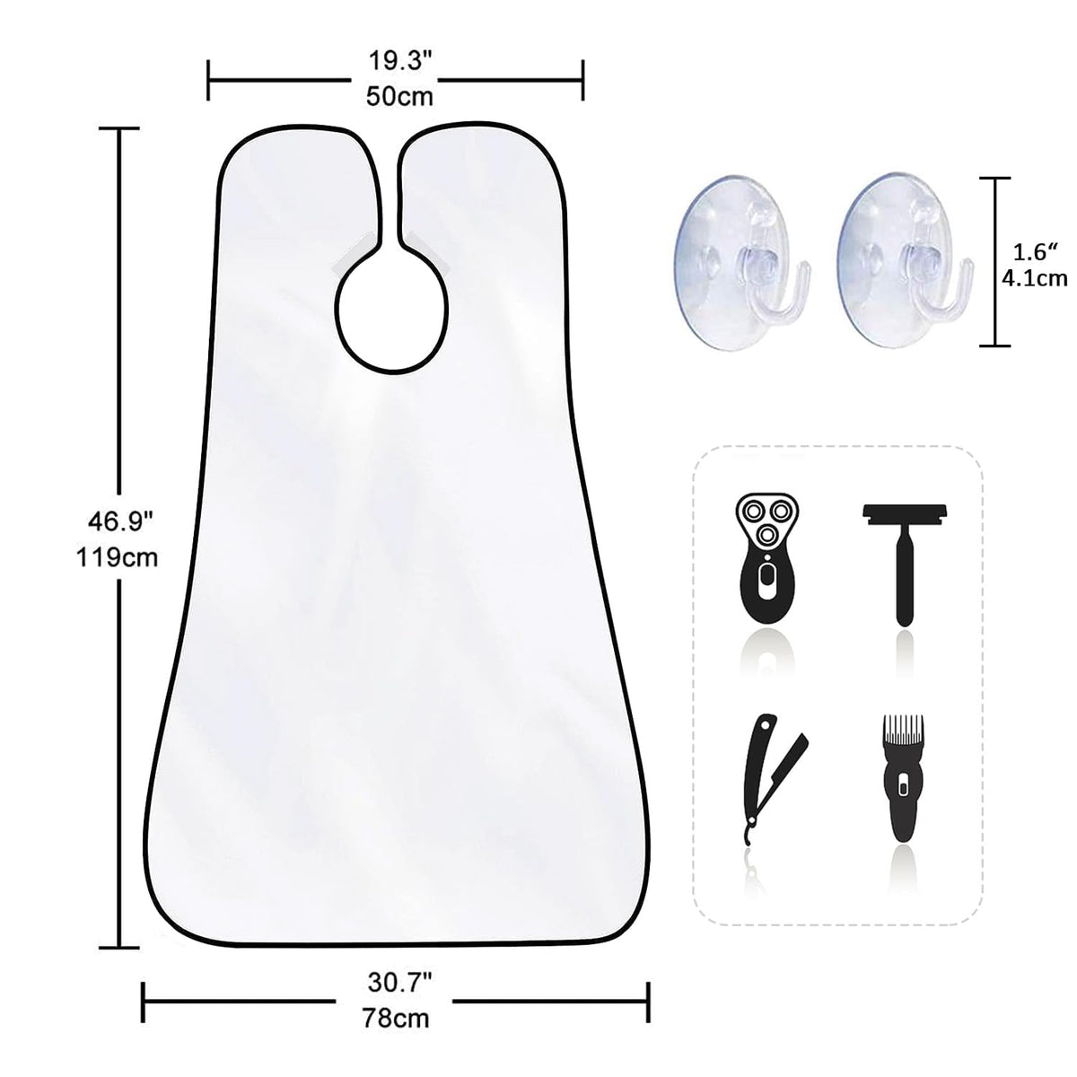 Adjustable Velcro neck fit of Showvigor Beard Bib