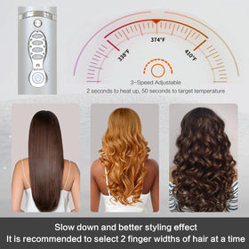 ADOBIRD Cordless Hair Straighteners demonstrating straightening hair