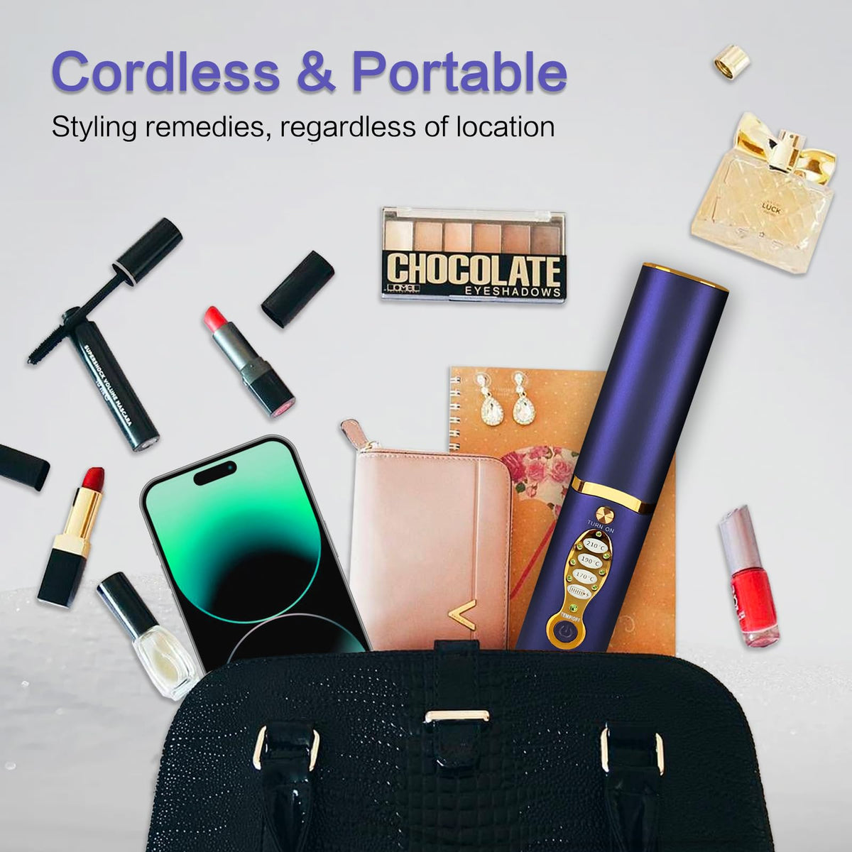 ADOBIRD Cordless Hair Straighteners demonstrating straightening hair