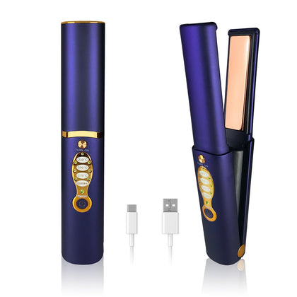 ADOBIRD Cordless Hair Straighteners front view with titanium plates