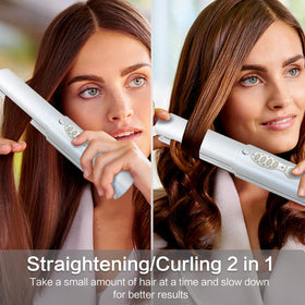 ADOBIRD Cordless Hair Straighteners side view highlighting temperature settings