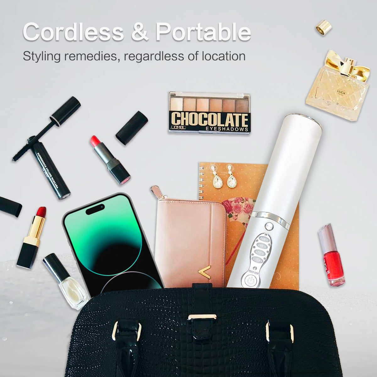 ADOBIRD Cordless Hair Straighteners with anti-scald cap on