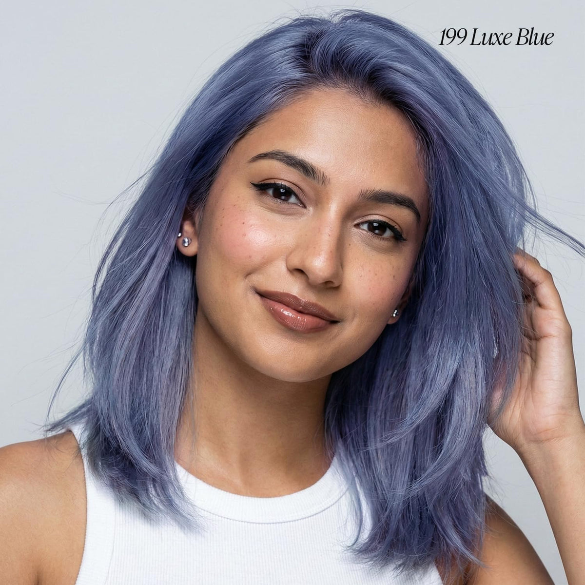 Adore Luxe Blue hair dye bottle with cap
