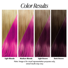 Adore Neon Pink hair dye application on hair