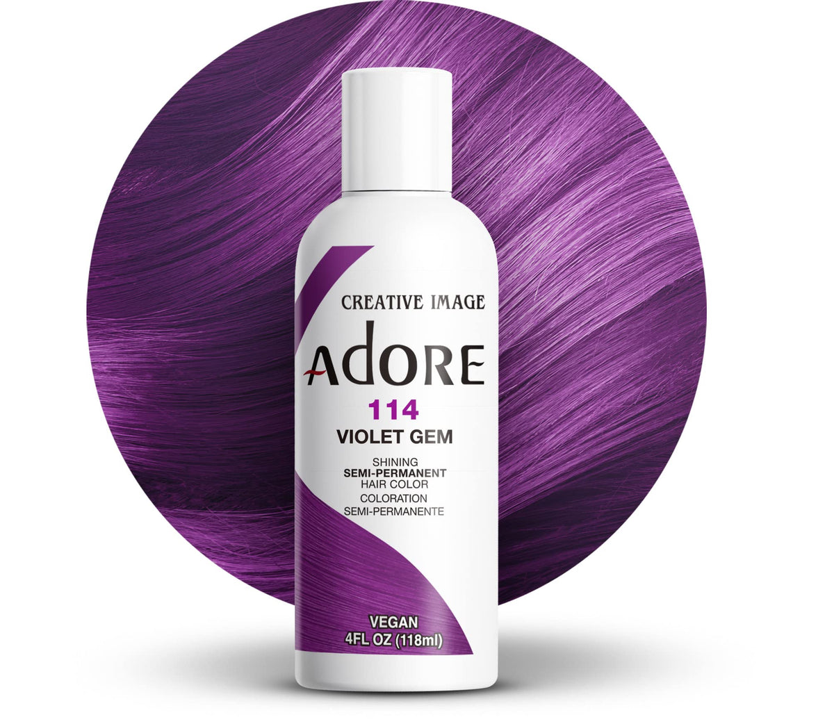 Adore Semi Permanent Hair Color 114 Violet Gem lifestyle use