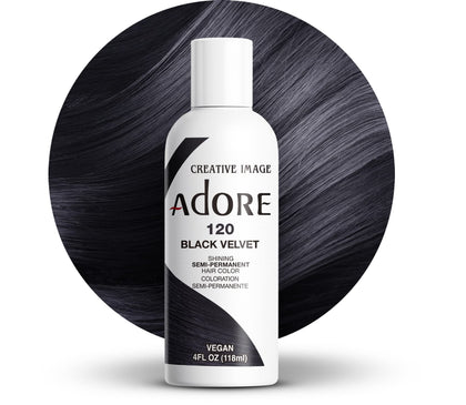 Adore Semi Permanent Hair Color 120 Black Velvet front view