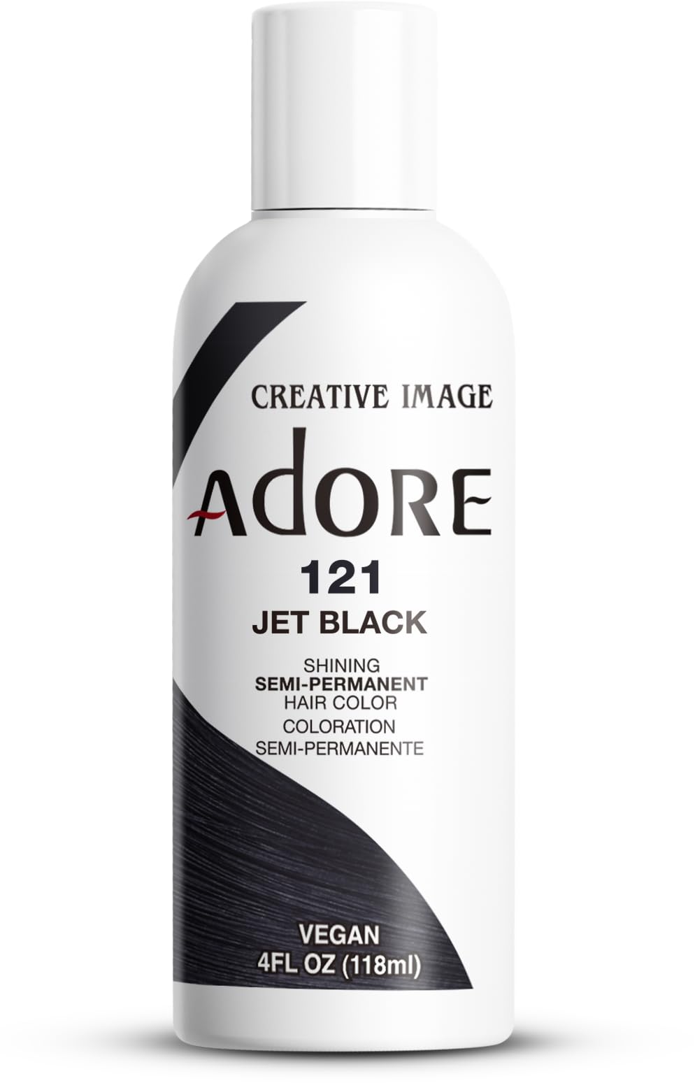 Adore Semi Permanent Hair Color 121 Jet Black 4 Fl Oz front view