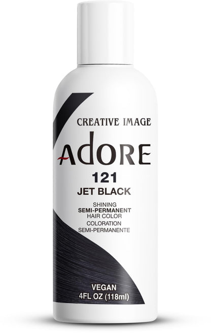 Adore Semi Permanent Hair Color 121 Jet Black 4 Fl Oz front view