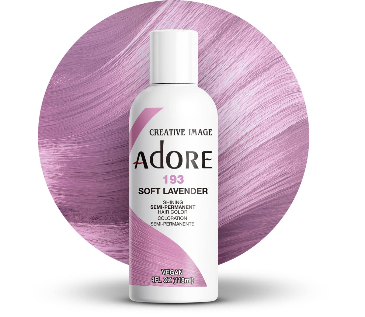 Adore Semi Permanent Hair Color 193 Soft Lavender front view