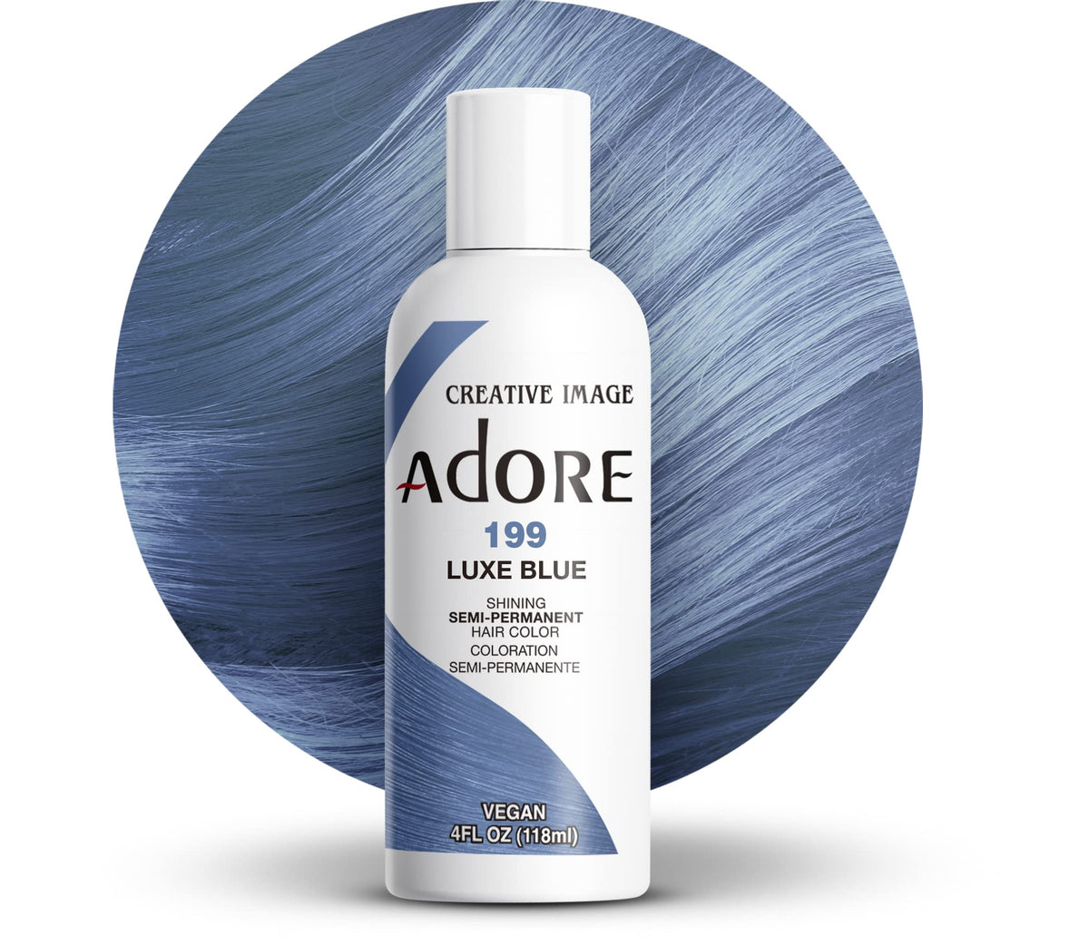 Adore Semi Permanent Hair Color Luxe Blue 199 front view