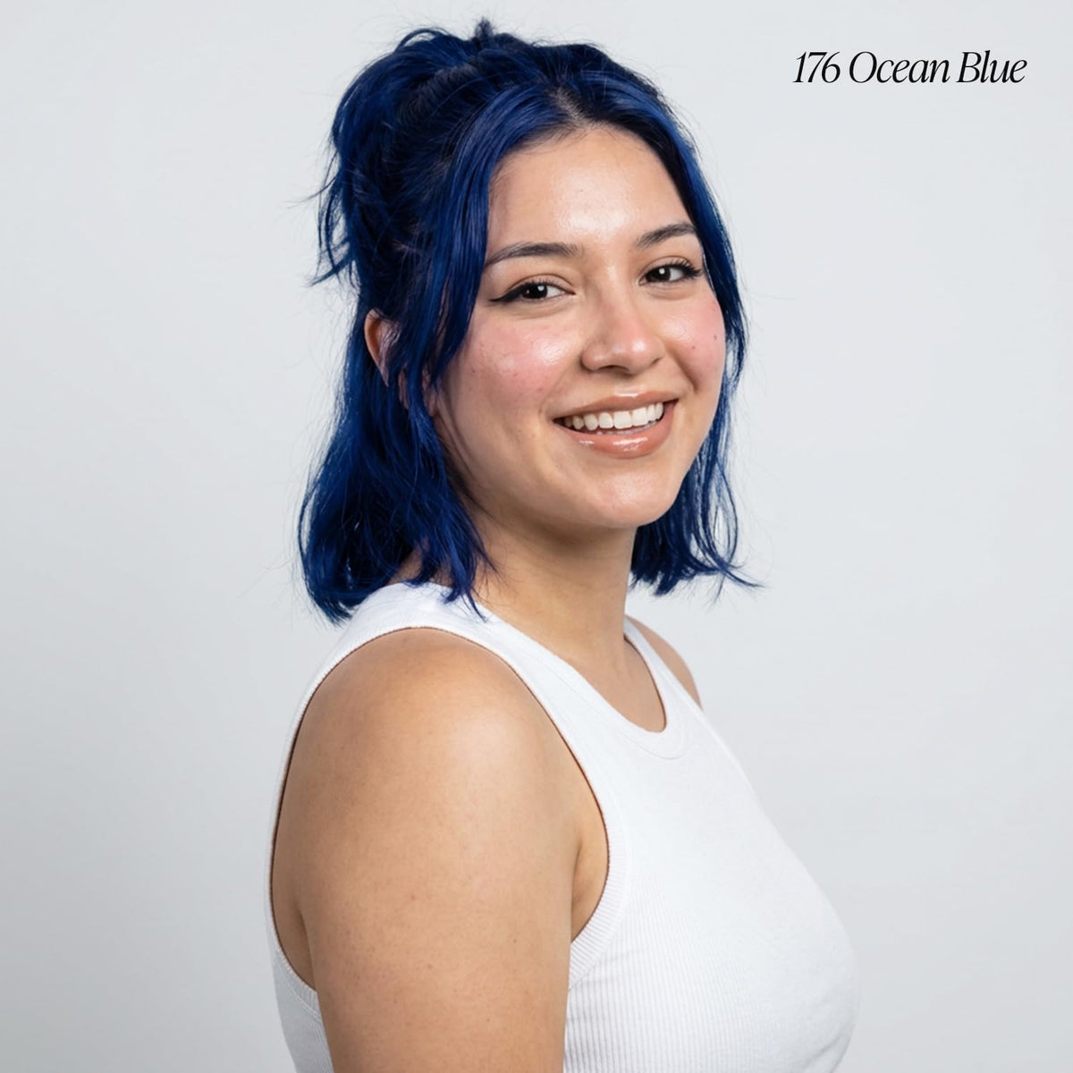 Adore Semi Permanent Hair Color Ocean Blue 176 bottle side view