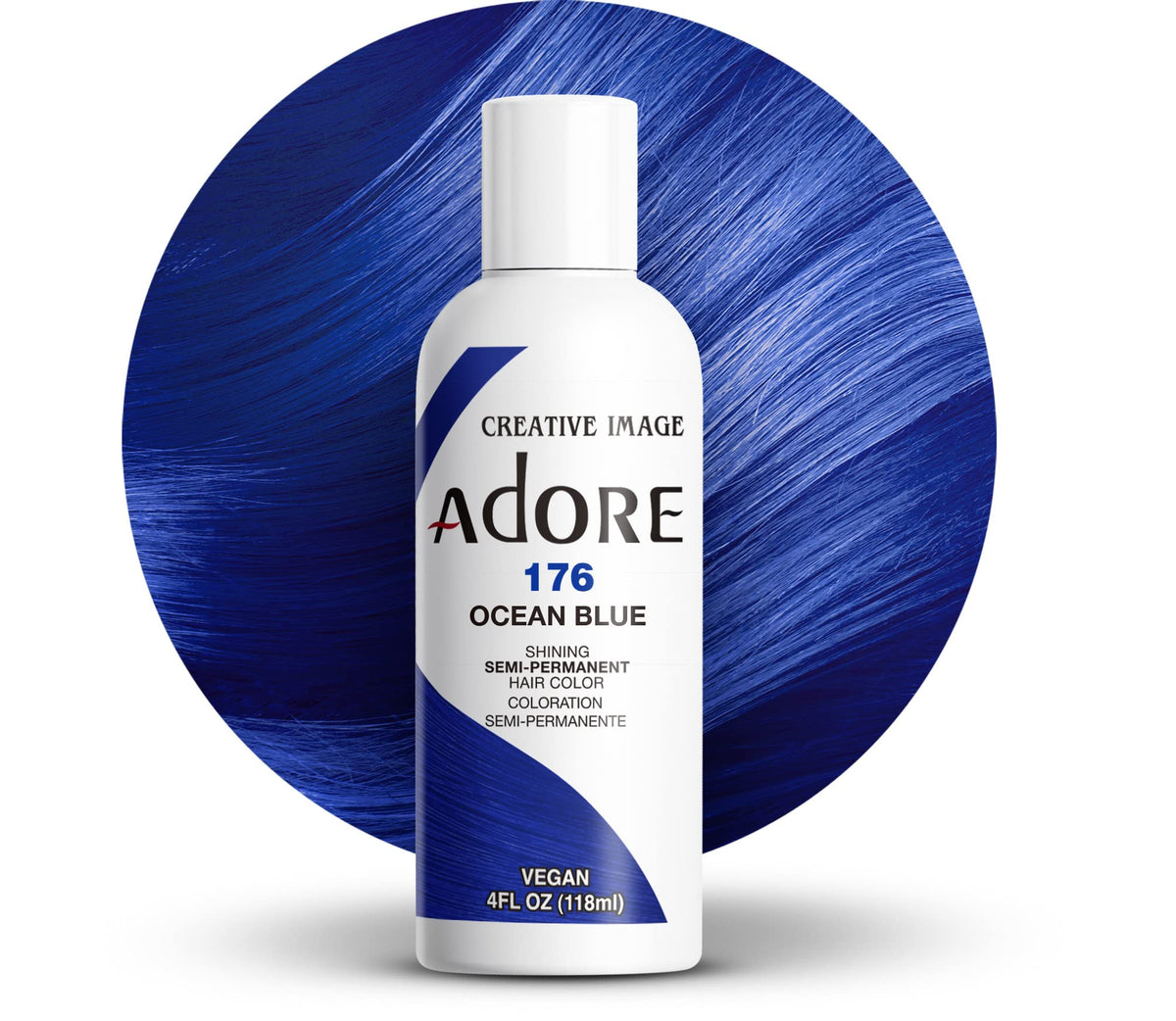 Adore Semi Permanent Hair Color Ocean Blue 176 front view