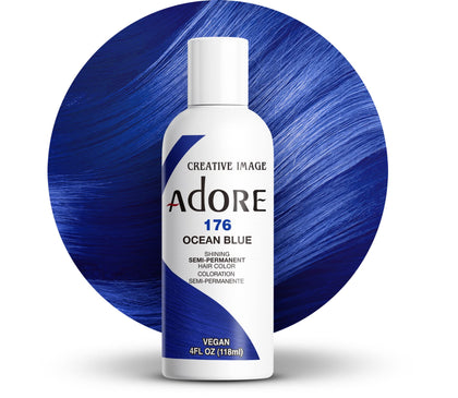 Adore Semi Permanent Hair Color Ocean Blue 176 front view