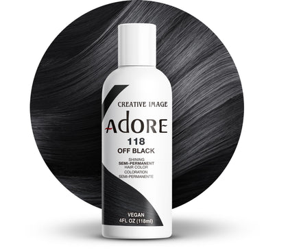 Adore Semi Permanent Hair Color Off Black 118ml front view