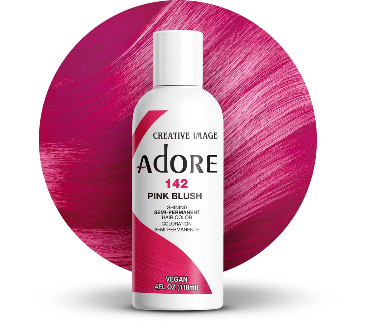Adore Semi Permanent Hair Colour 142 Pink Blush front view