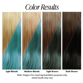 Adore Sky Blue hair dye application on hair strands