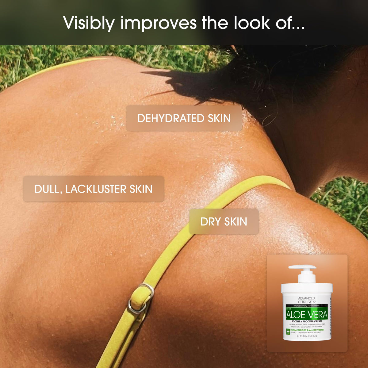 Advanced Clinicals Aloe Vera Lotion 16oz lifestyle use