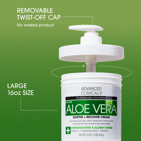 Advanced Clinicals Aloe Vera Lotion 16oz side view