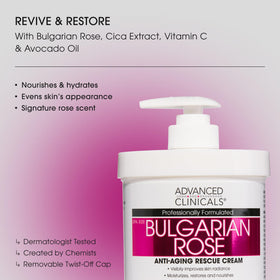 Advanced Clinicals Bulgarian Rose Lotion 16 Oz back view