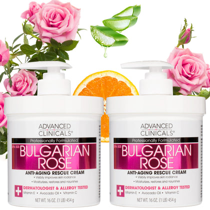 Advanced Clinicals Bulgarian Rose Lotion 16 Oz front view