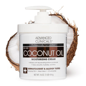 Advanced Clinicals Coconut Oil Body Cream 16oz front view