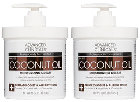 Advanced Clinicals Coconut Oil Body Cream 16oz front view