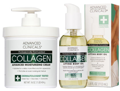 Advanced Clinicals Collagen Body Oil bottle front view