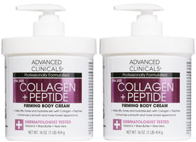 Advanced Clinicals Collagen Peptides Body Lotion front view, 2-pack