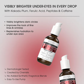 Advanced Clinicals Dark Circle Caffeine Under Eye Serum bottle with ingredients list