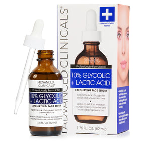 Advanced Clinicals Exfoliating Serum front view, 10% Glycolic Acid