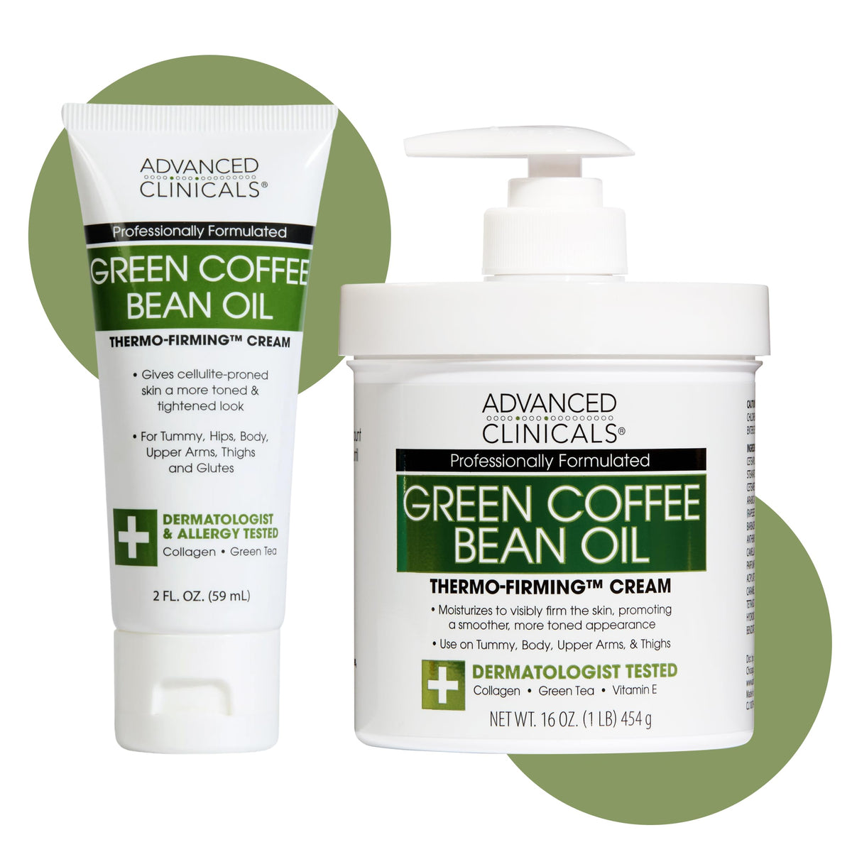 Advanced Clinicals Green Coffee Bean Oil Firming Body Lotion front view