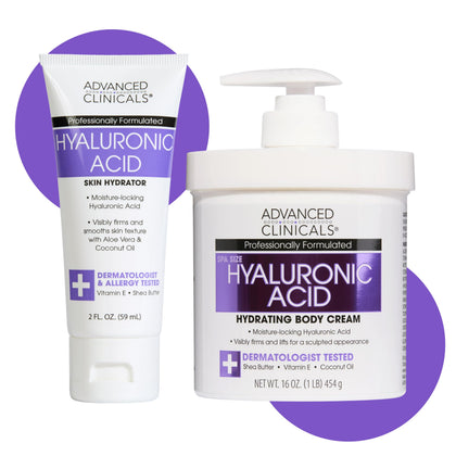 Advanced Clinicals Hyaluronic Acid Moisturiser Body Cream 16oz front view