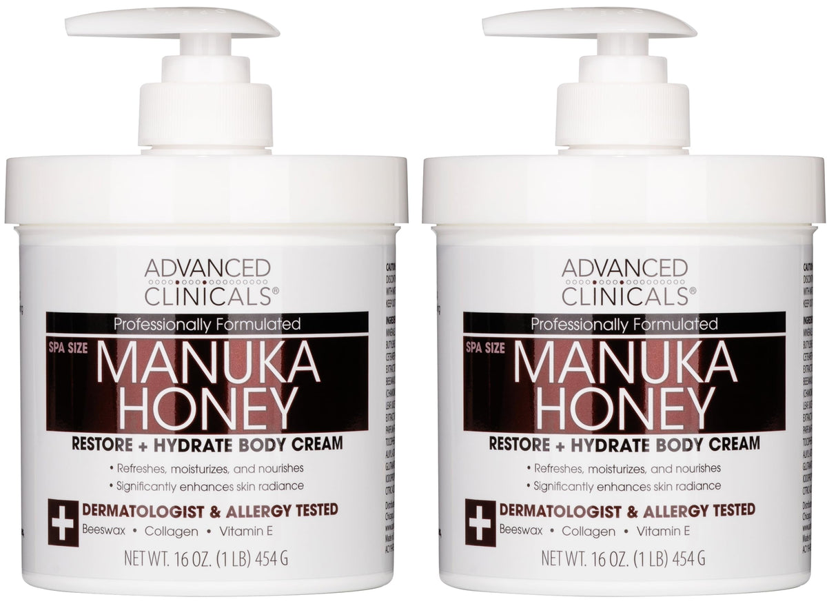 Advanced Clinicals Manuka Honey Body Cream 16Oz front view