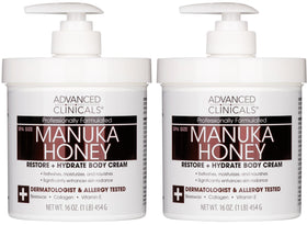 Advanced Clinicals Manuka Honey Body Cream 16Oz front view