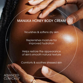 Advanced Clinicals Manuka Honey Body Cream application on skin