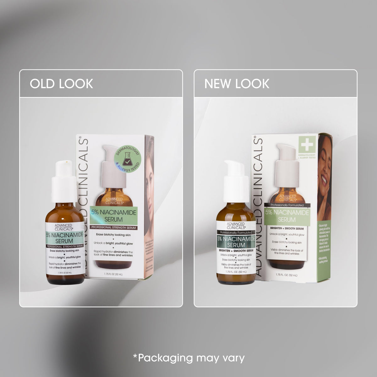 Advanced Clinicals Niacinamide Serum 5% bottle with fruits