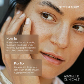 Advanced Clinicals Puffy Eye Serum with ingredients list