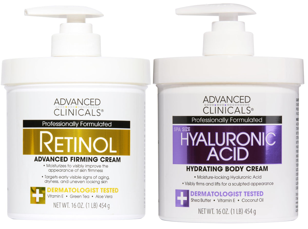 Advanced Clinicals Retinol Body Cream front view with packaging