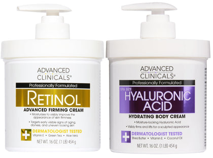Advanced Clinicals Retinol Body Cream front view with packaging