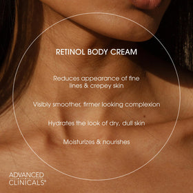 Advanced Clinicals Retinol Body Lotion side view showing texture