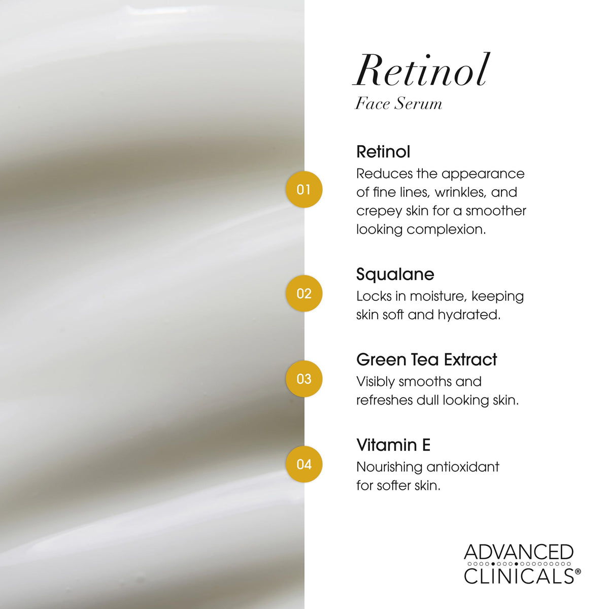 Advanced Clinicals Retinol Serum application on skin