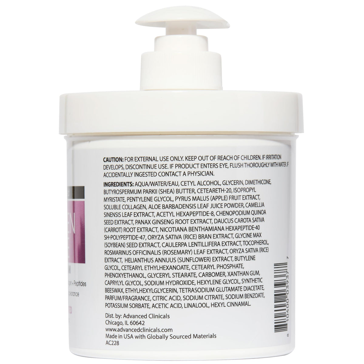 Advanced Clinicals skincare set on a wooden surface