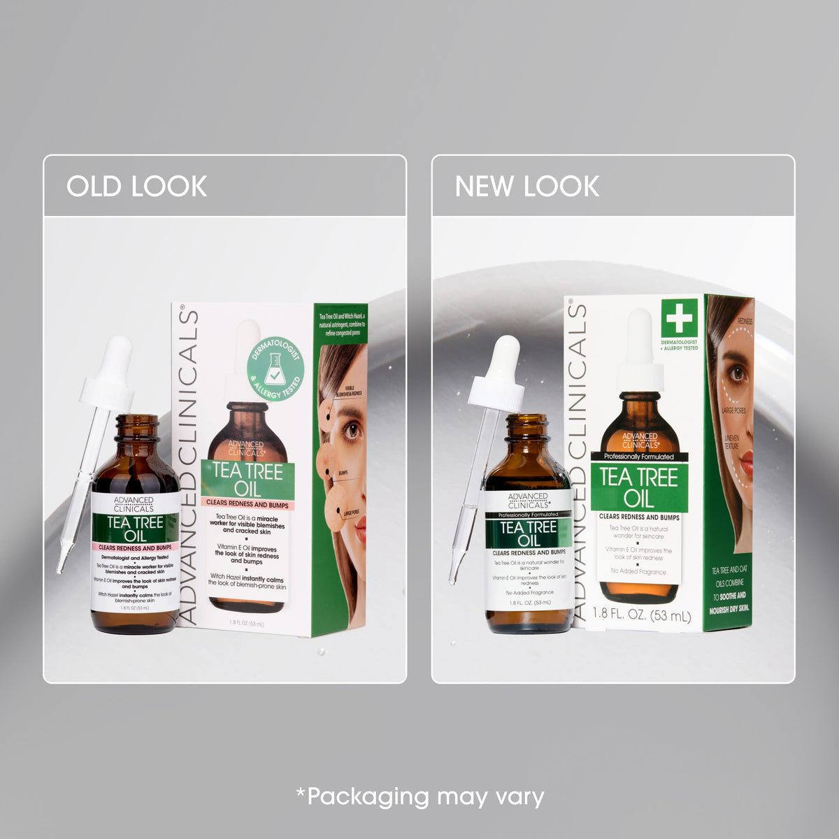 Advanced Clinicals Tea Tree Oil Serum application on clean skin
