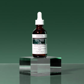Advanced Clinicals Tea Tree Oil Serum back view with ingredient list