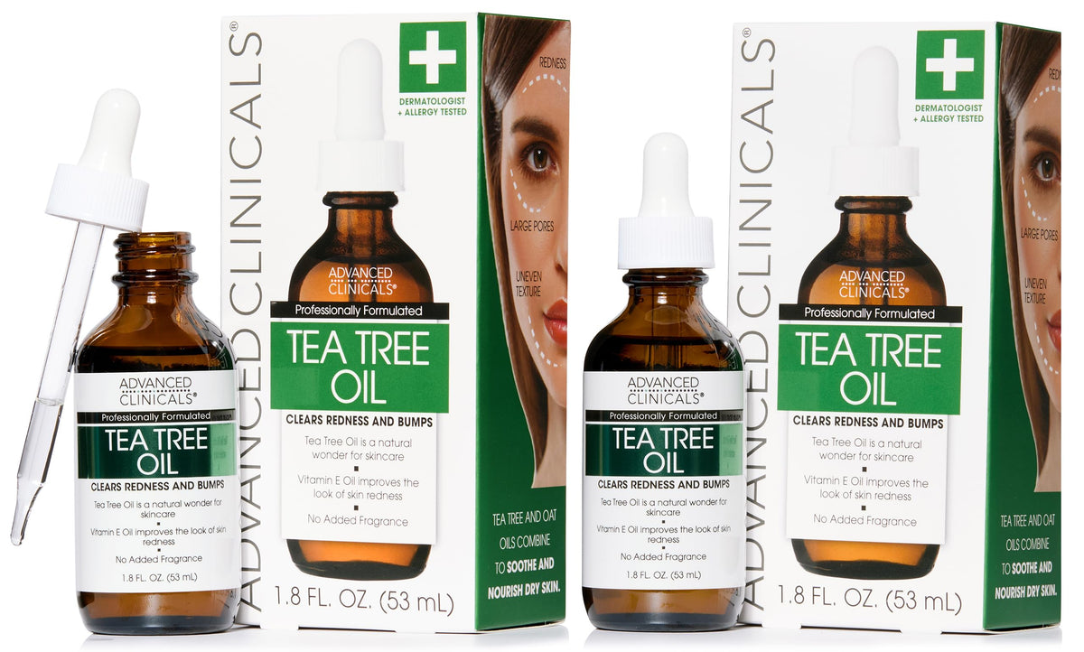 Advanced Clinicals Tea Tree Oil Serum front view with packaging