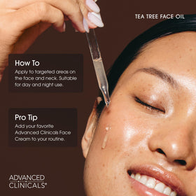 Advanced Clinicals Tea Tree Oil Serum in lifestyle setting