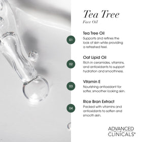 Advanced Clinicals Tea Tree Oil Serum with vitamin E ingredients