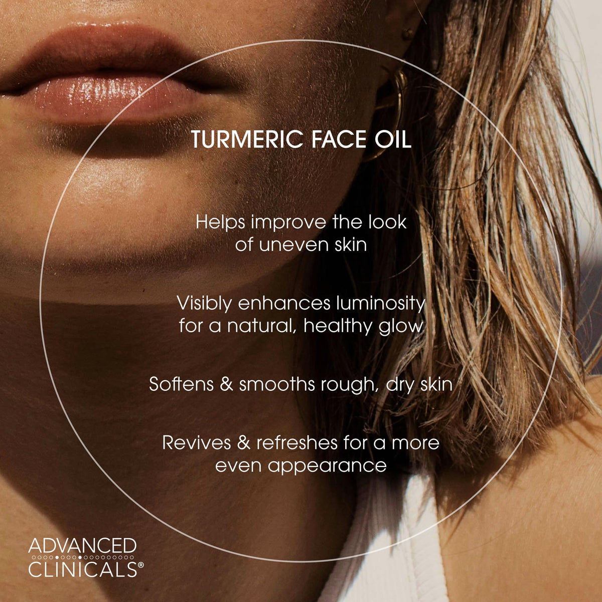 Advanced Clinicals Turmeric Oil Serum application on skin
