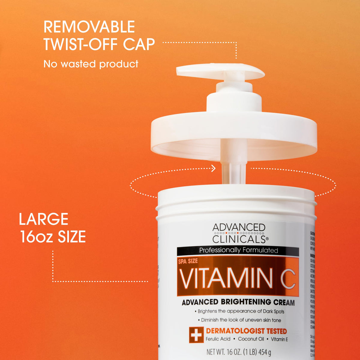 Advanced Clinicals Vitamin C Body Oil bottle side view
