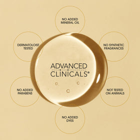 Advanced Clinicals Vitamin C Body Oil with droplets on a surface